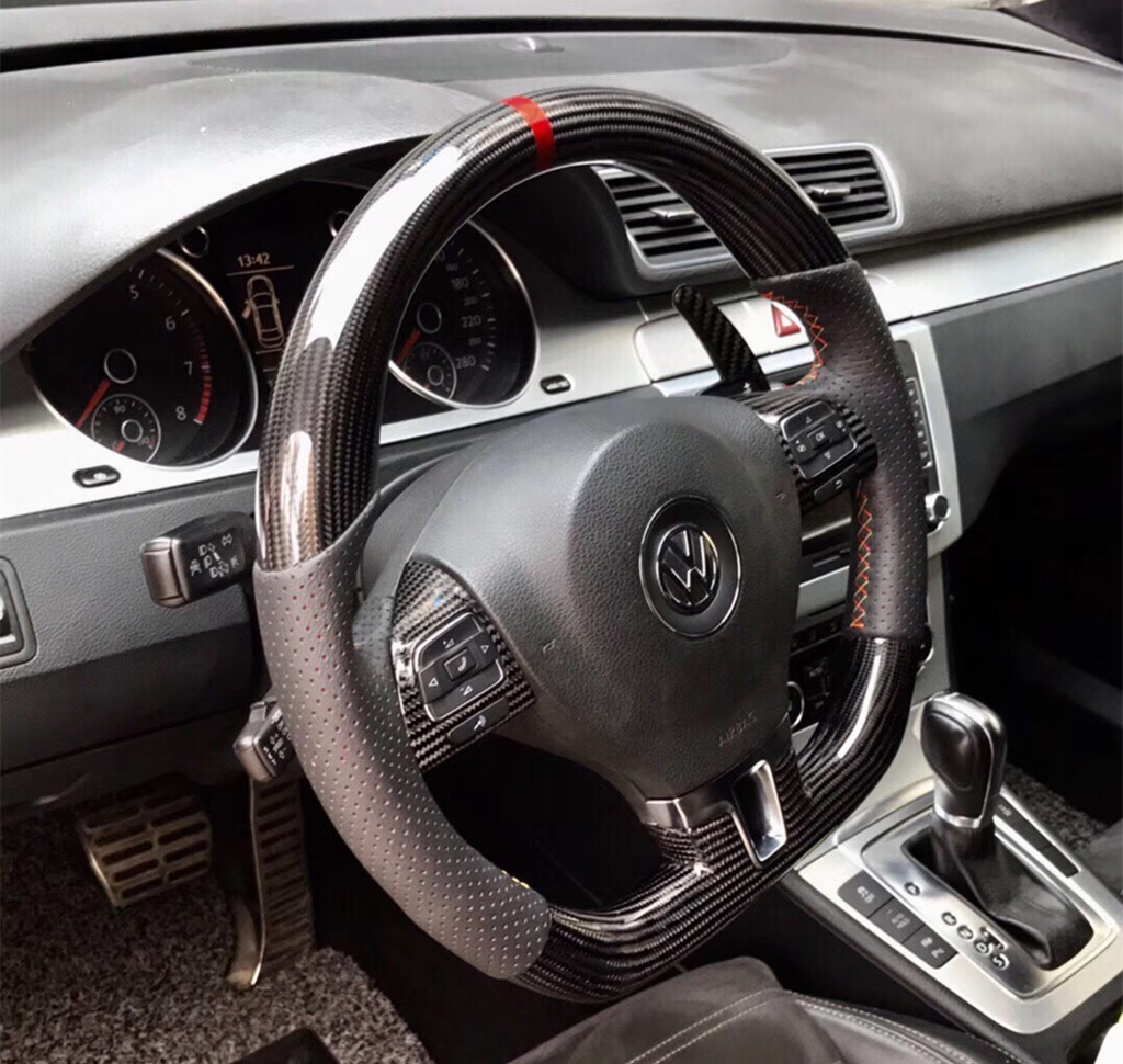 大众CC方向盘91抖音视频黄碳纤维