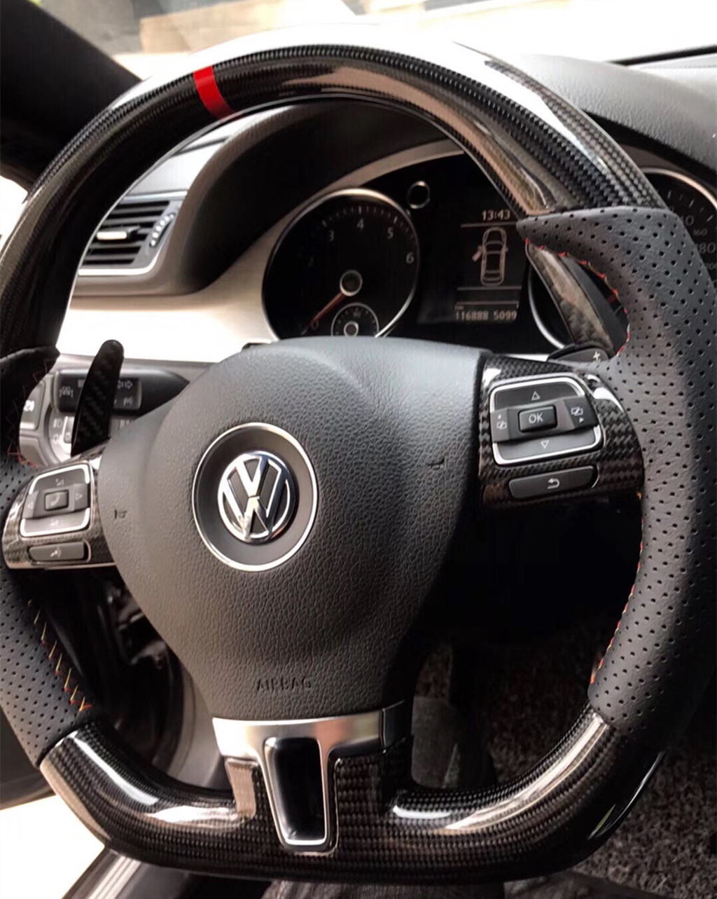 大众CC方向盘91抖音视频黄碳纤维